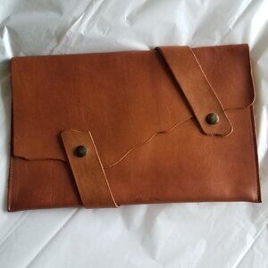 Pratesi Florence Cognac Envelope Pocket Clutch - Genuine Leather - Made in Italy